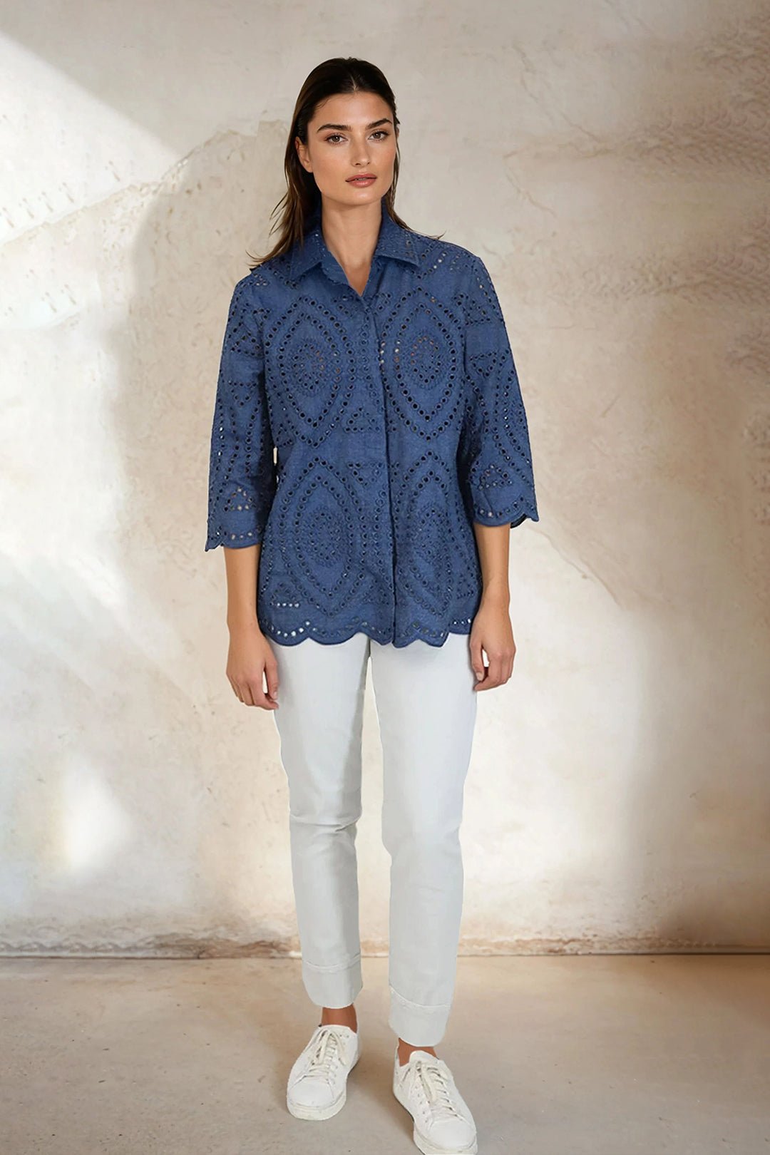 CESARE CAMP SHIRT ITALIAN DENIM EYELET - Jarbo