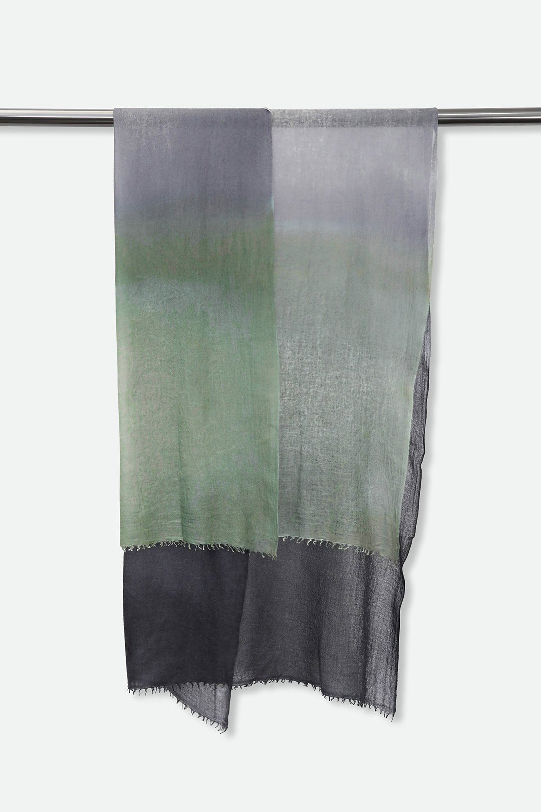 CHARCOAL FERN SCARF IN HAND DYED CASHMERE - Jarbo