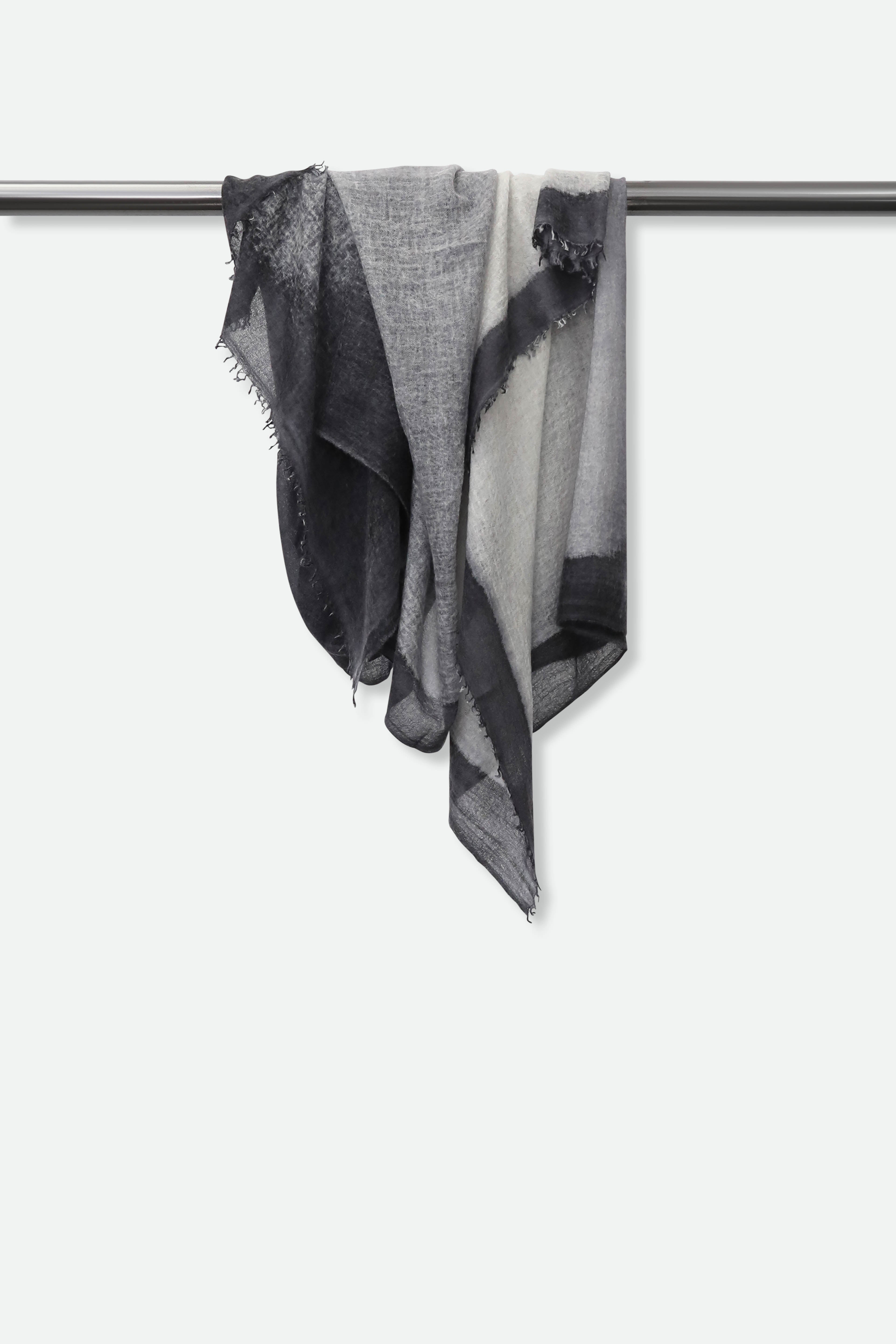 CHARCOAL SCARF IN HAND DYED CASHMERE - Jarbo