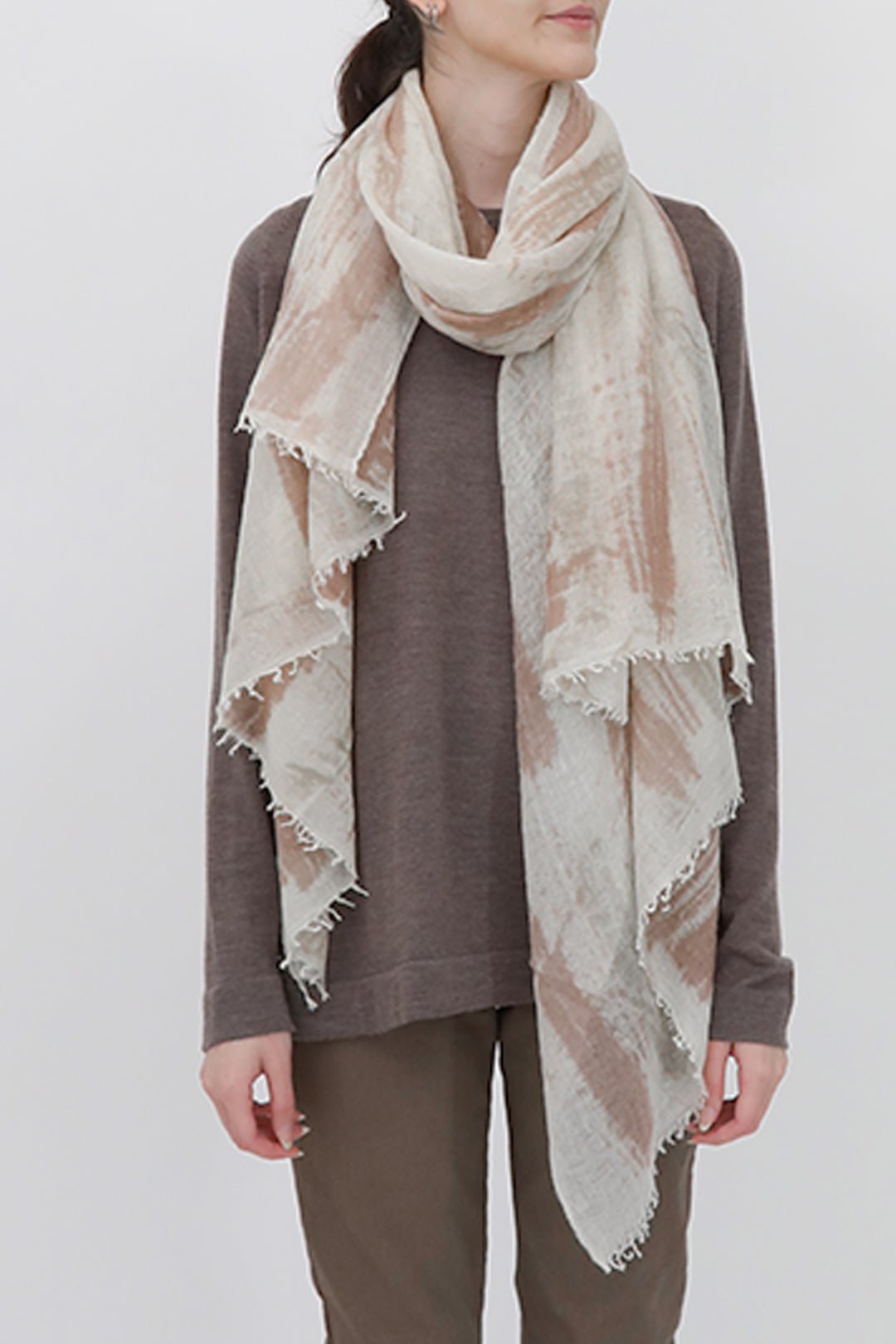 COCOA QUARTZ SCARF IN HAND DYED CASHMERE - Jarbo