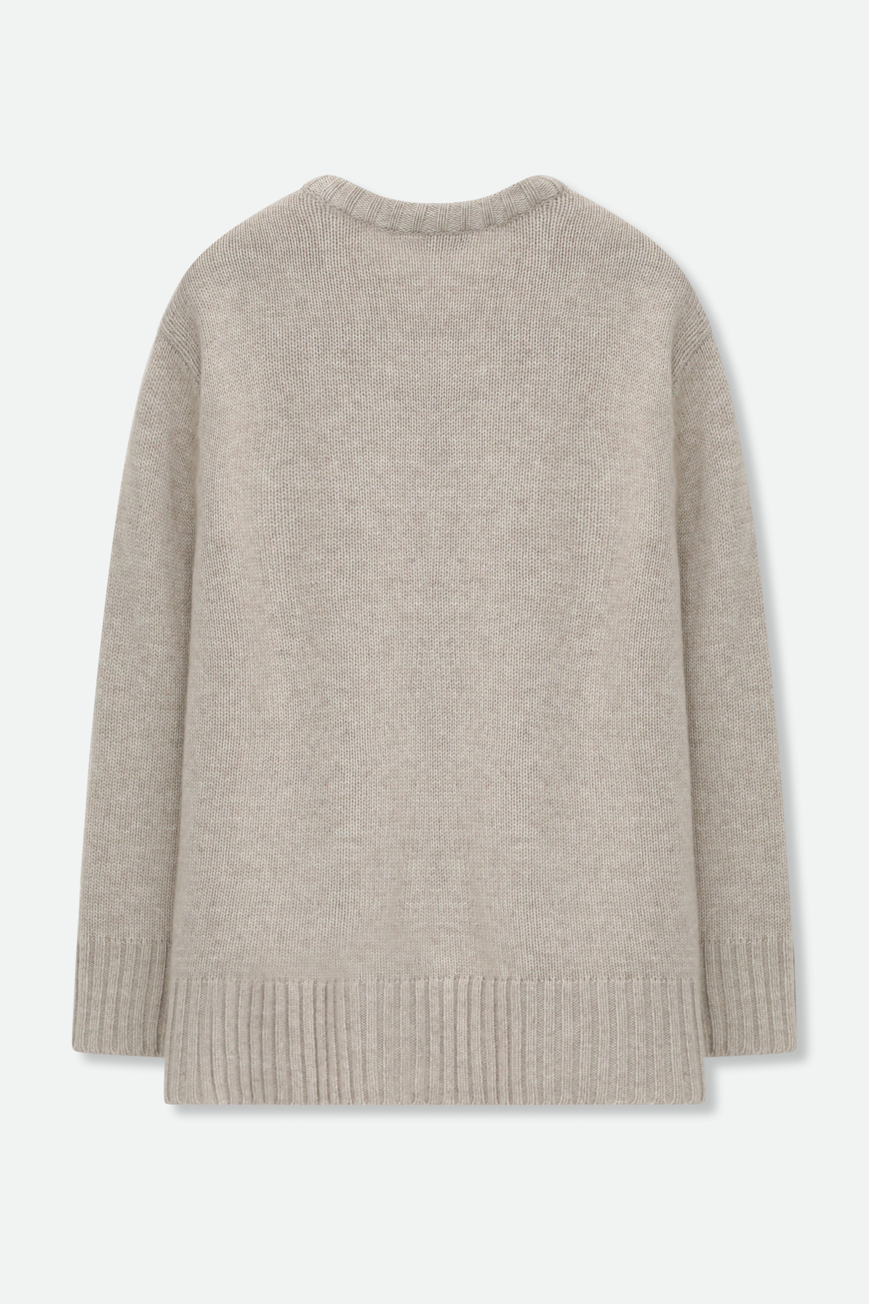 COLETTE CREWNECK SWEATER IN CASHMERE MERINO 4 PLY KNIT - Jarbo