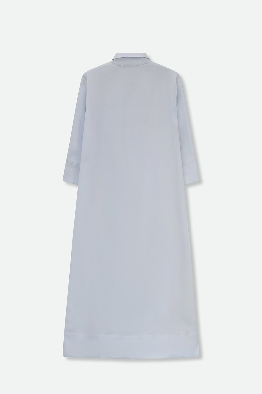 DANNI DRESS IN ITALIAN COTTON JACQUARD BLUE PEBBLE - Jarbo