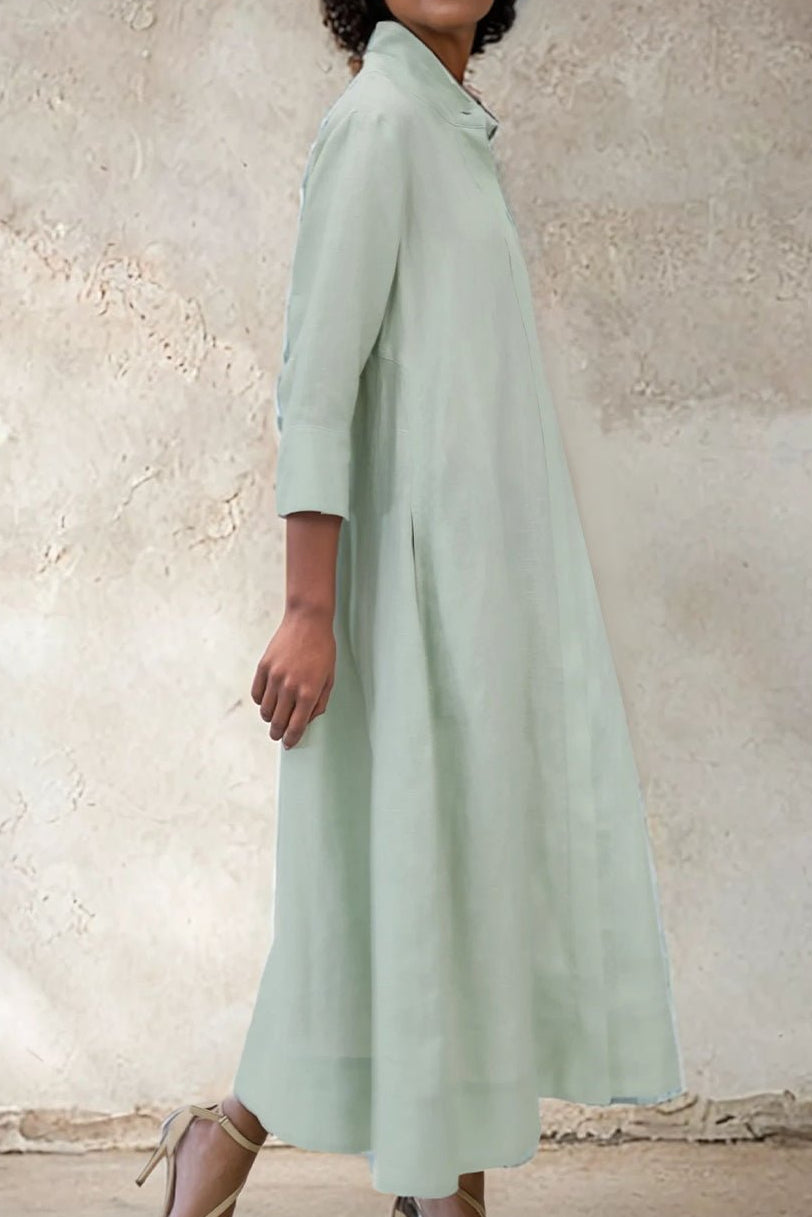 DANNI DRESS IN ITALIAN LINEN MINT - Jarbo