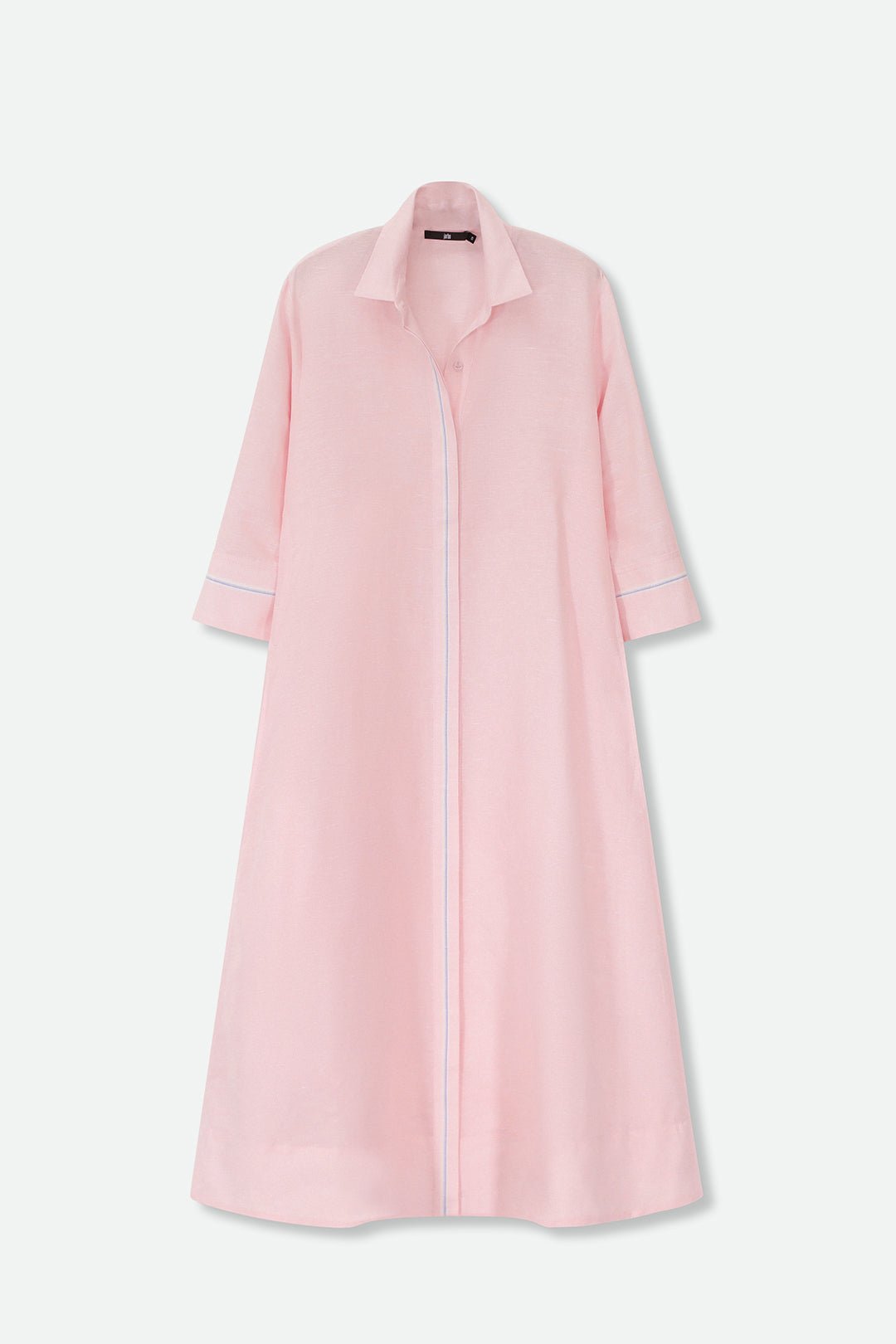 DANNI DRESS IN ITALIAN LINEN PINK STRIPE - Jarbo