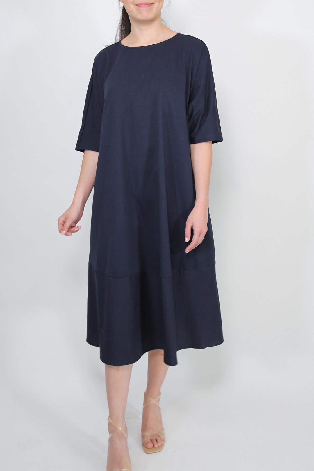 DAVINA MAXI DRESS IN ITALIAN JERSEY AND POPLIN COTTON - Jarbo