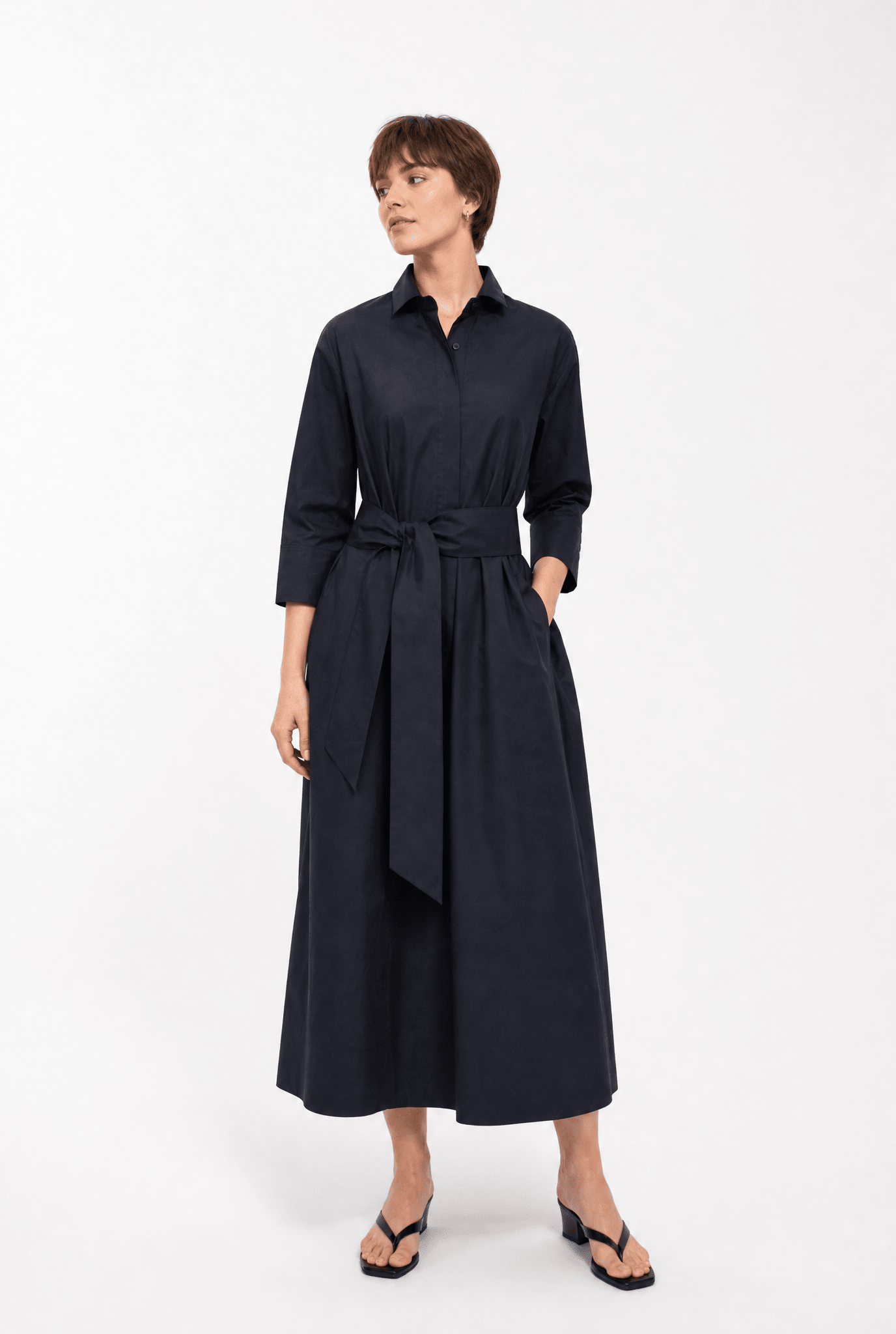 DAXTON DRESS IN ITALIAN FINE STRETCH COTTON - Jarbo