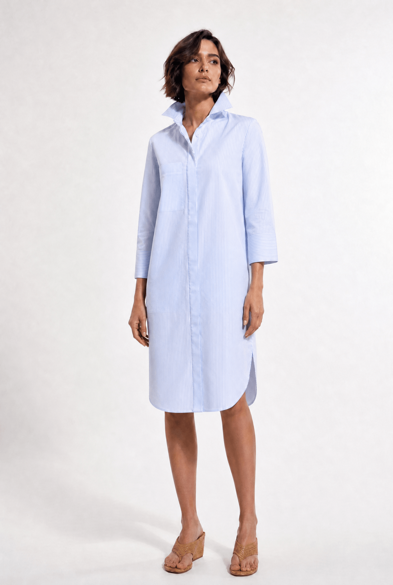 DEAN SHIRTDRESS IN ITALIAN COTTON STRIPE - Jarbo