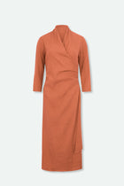 DIANE WRAP DRESS IN ITALIAN LINEN STRETCH