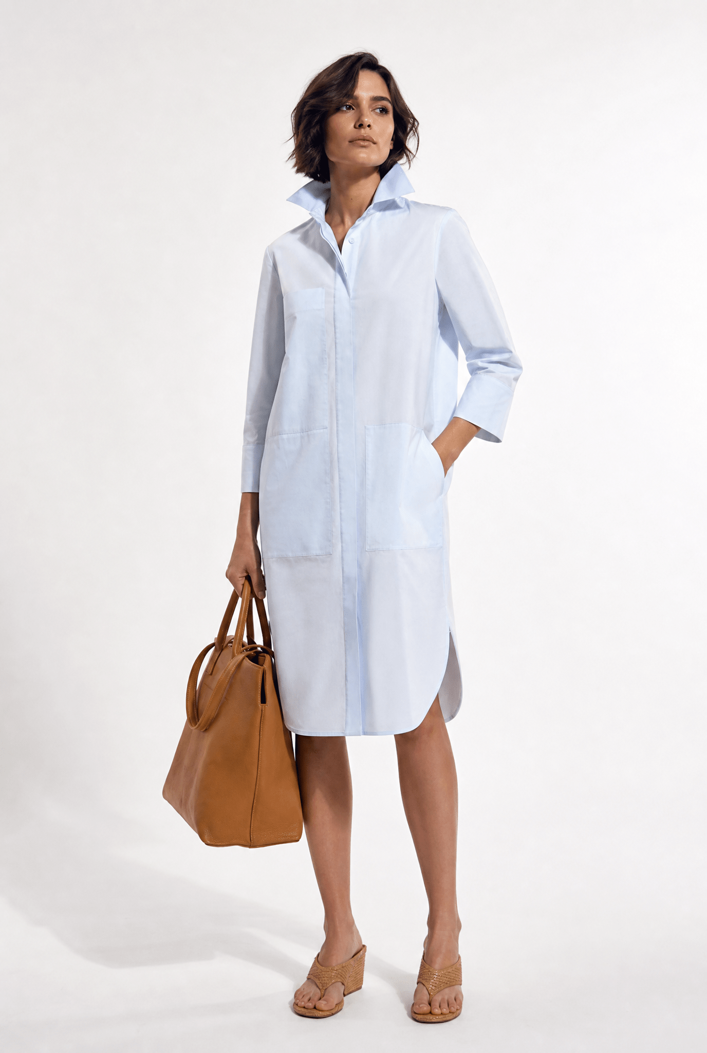 DORIAN DRESS IN ITALIAN FINE STRETCH COTTON - Jarbo