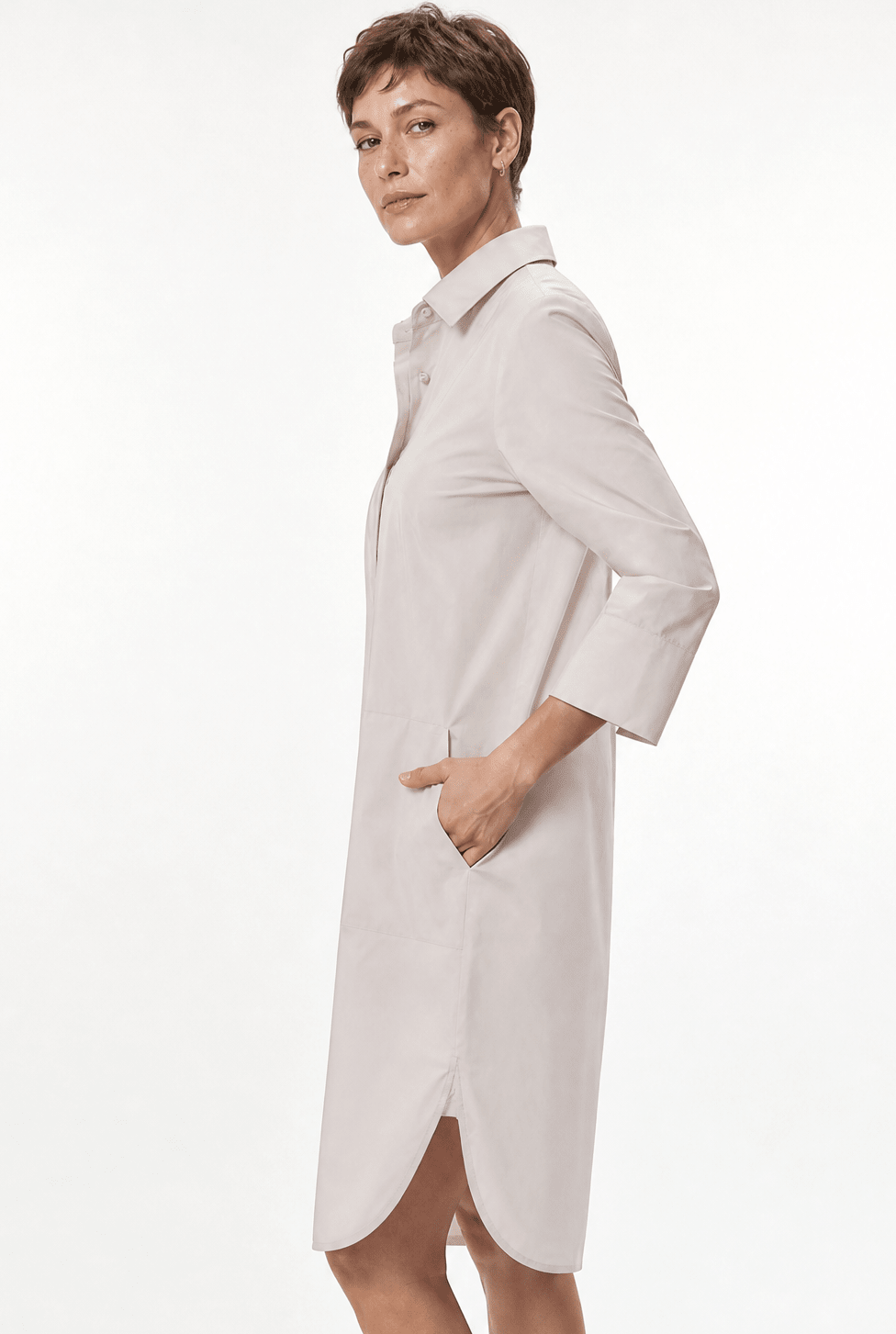 DORIAN DRESS IN ITALIAN FINE STRETCH COTTON - Jarbo