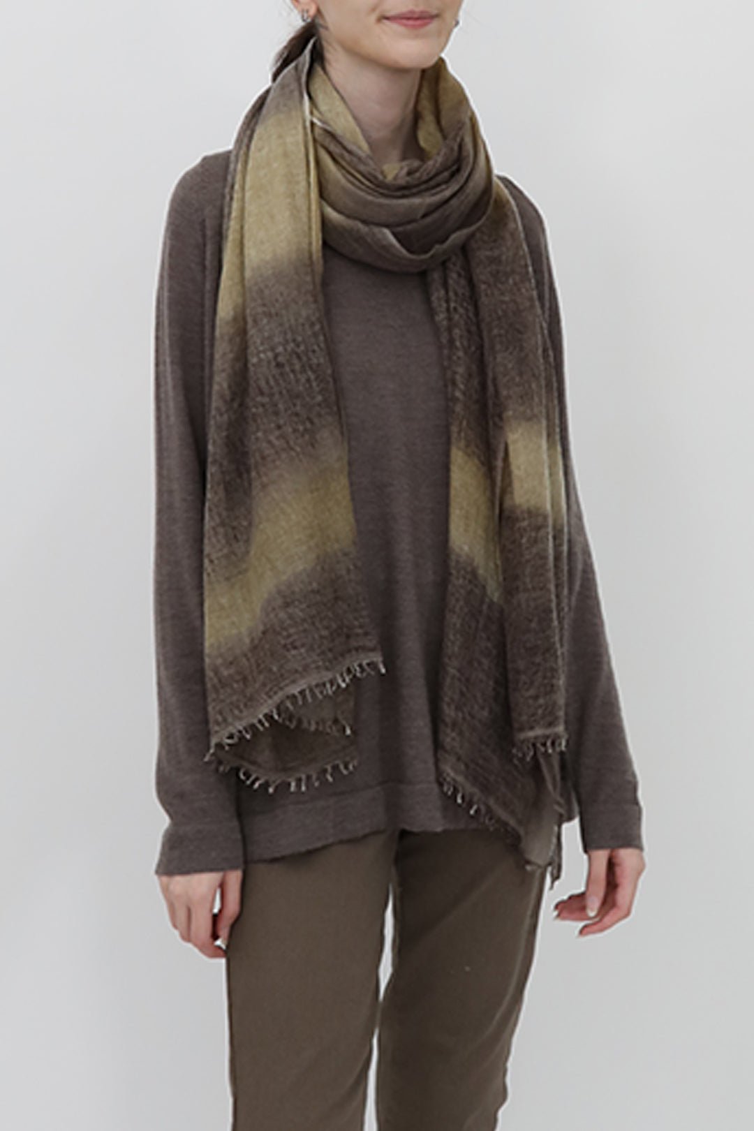 DRIFTWOOD ISCHIA SCARF IN HAND DYED CASHMERE - Jarbo