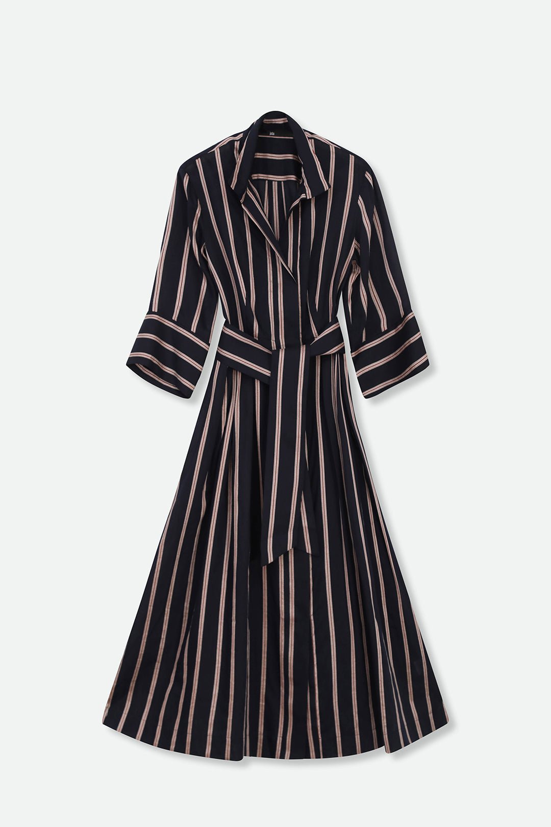 DUNE DRESS IN ITALIAN COTTON JACQUARD STRIPE - Jarbo