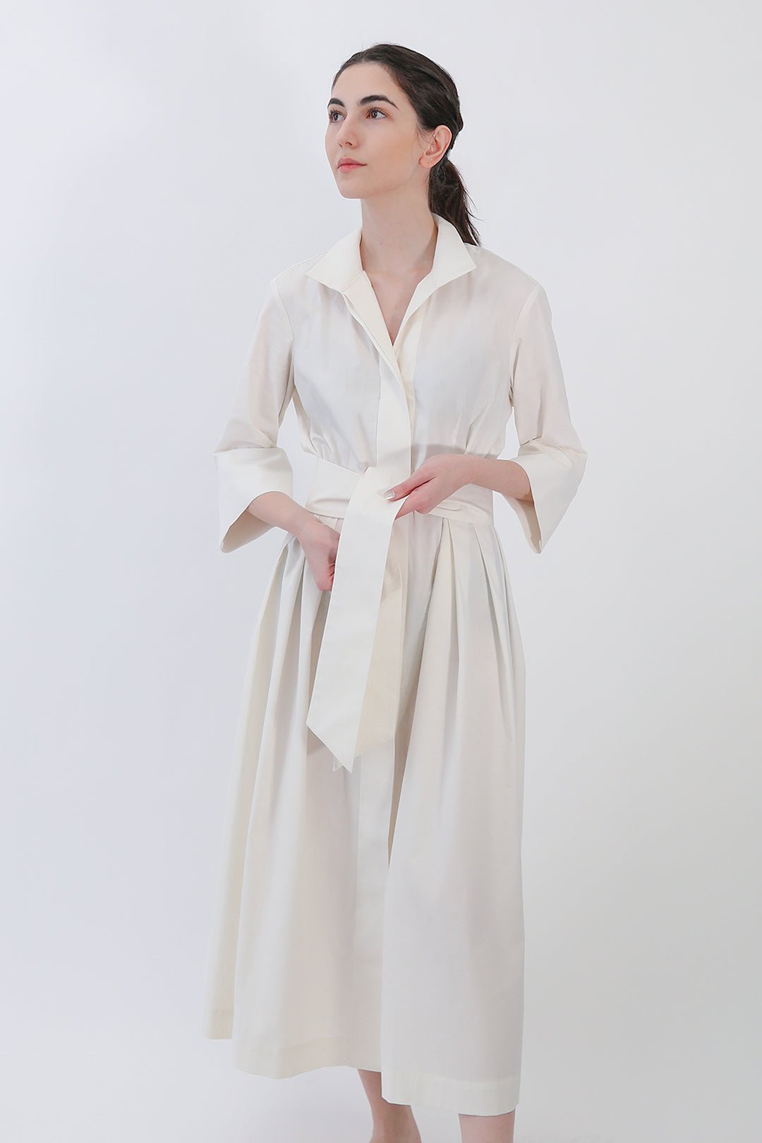 DUNE SLEEVE DRESS IN ITALIAN POPLIN COTTON - Jarbo