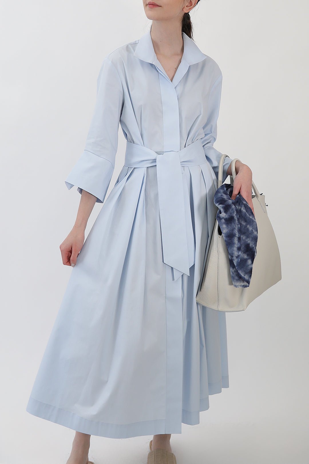 DUNE SLEEVE DRESS IN ITALIAN POPLIN COTTON - Jarbo