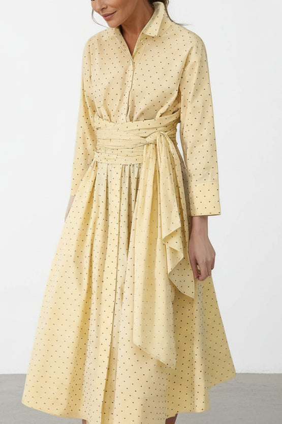DANNI TIED-BACK DRESS IN FINE ITALIAN POPLIN COTTON
