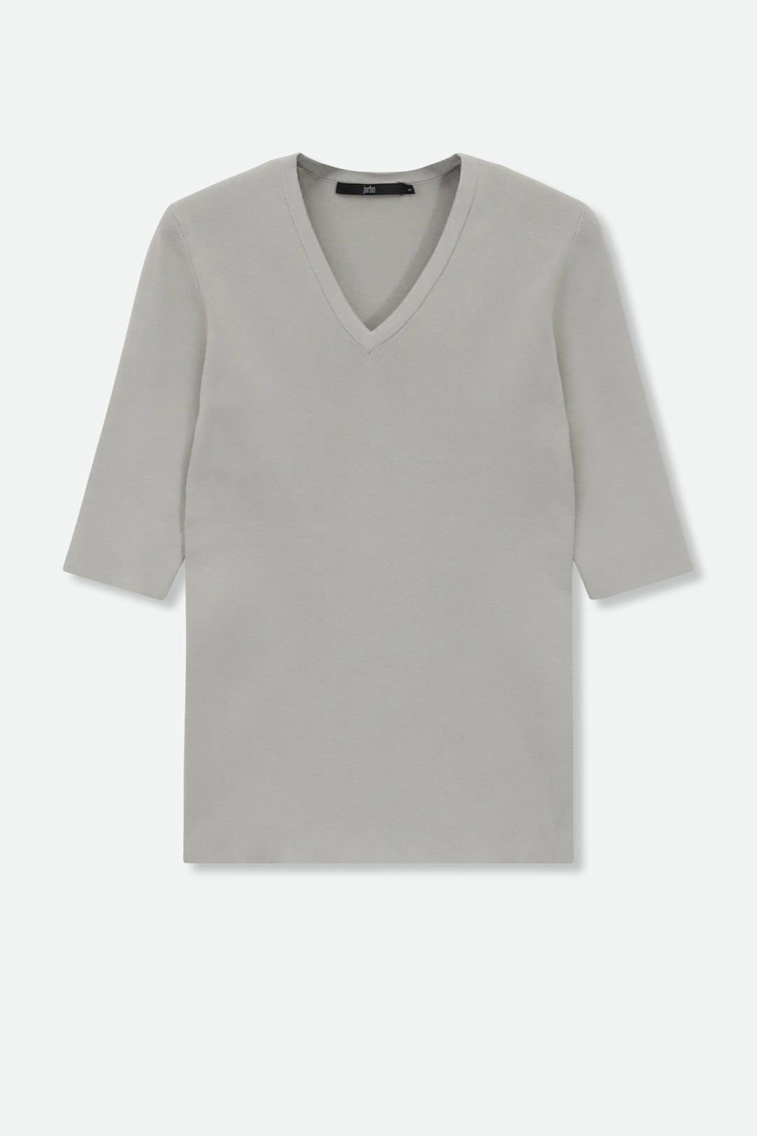 ELBOW SLEEVE V-NECK IN ITALIAN COTTON KNIT - Jarbo