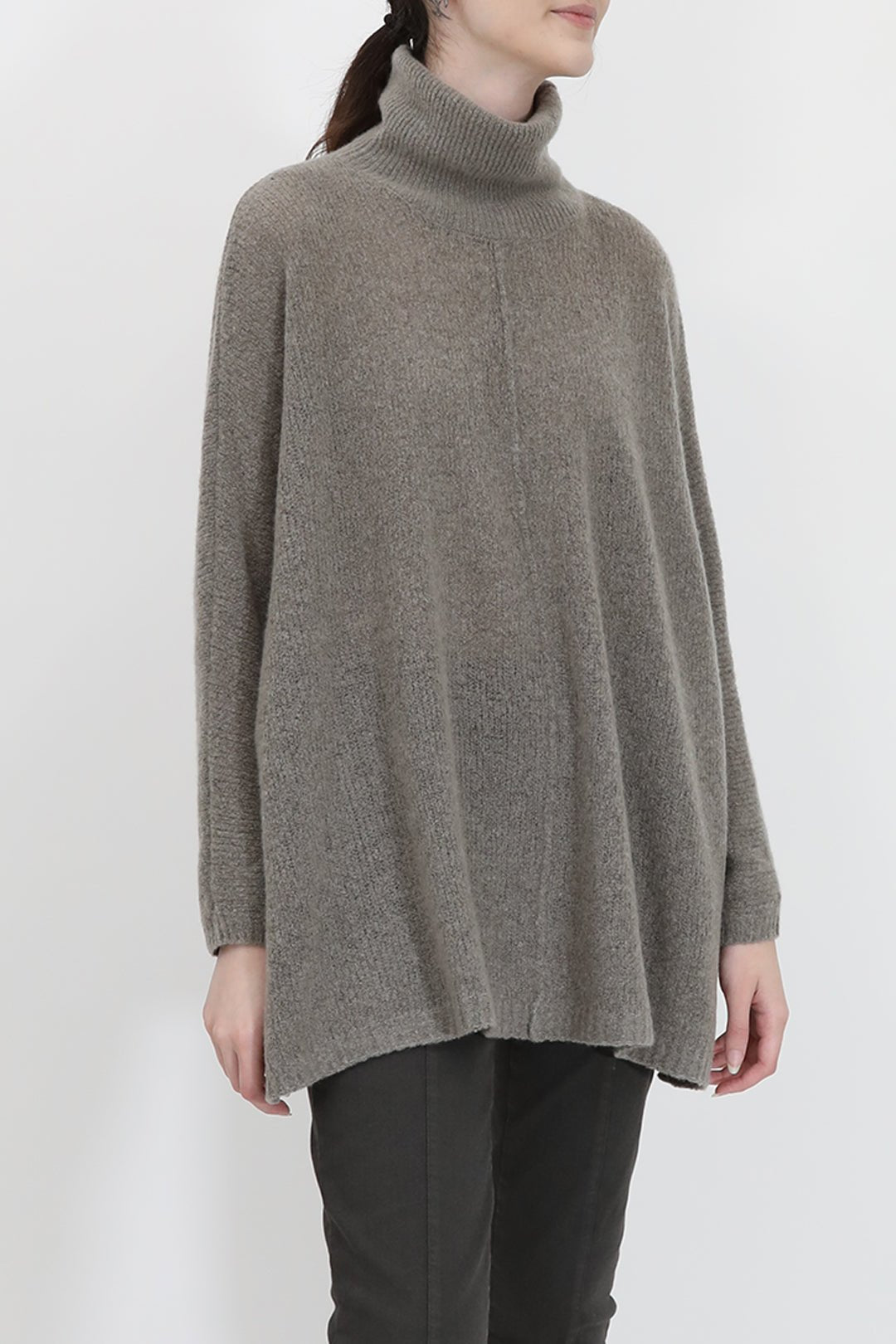 ELENE ONE - SIZE TURTLENECK PONCHO IN CLOUD CASHMERE - Jarbo