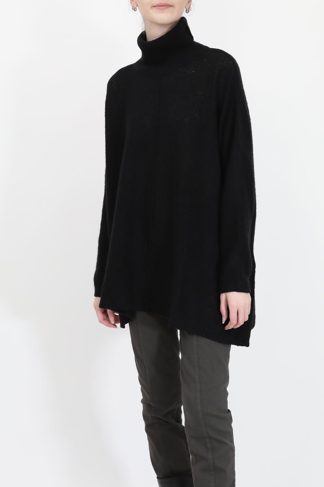 MARKOO Wool/Cashmere Braided Shoulder Sweater Top deals - Black