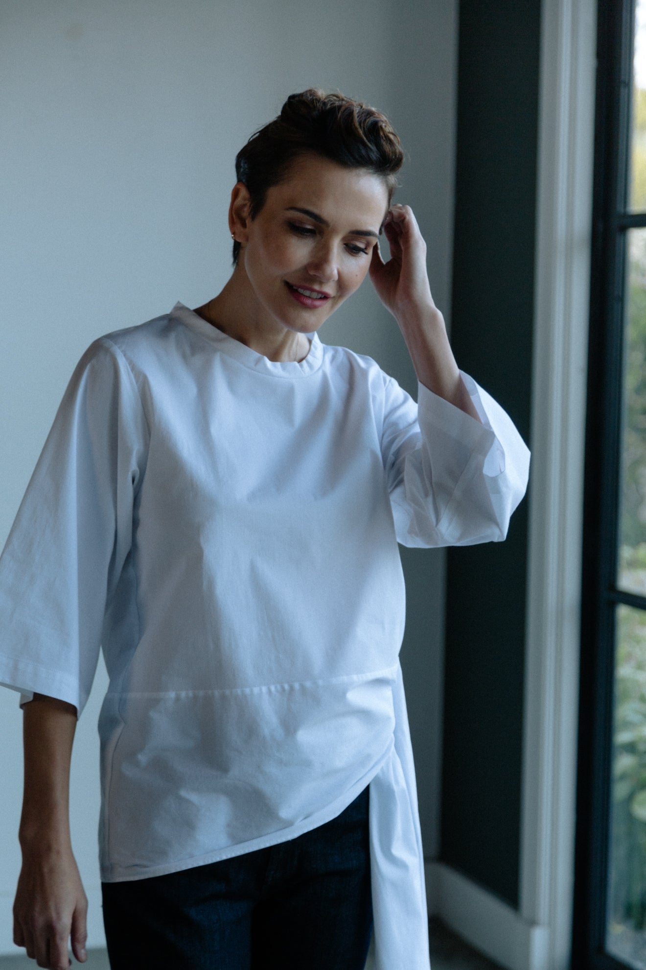 ELNORA TOP IN ITALIAN STRETCH COTTON - Jarbo