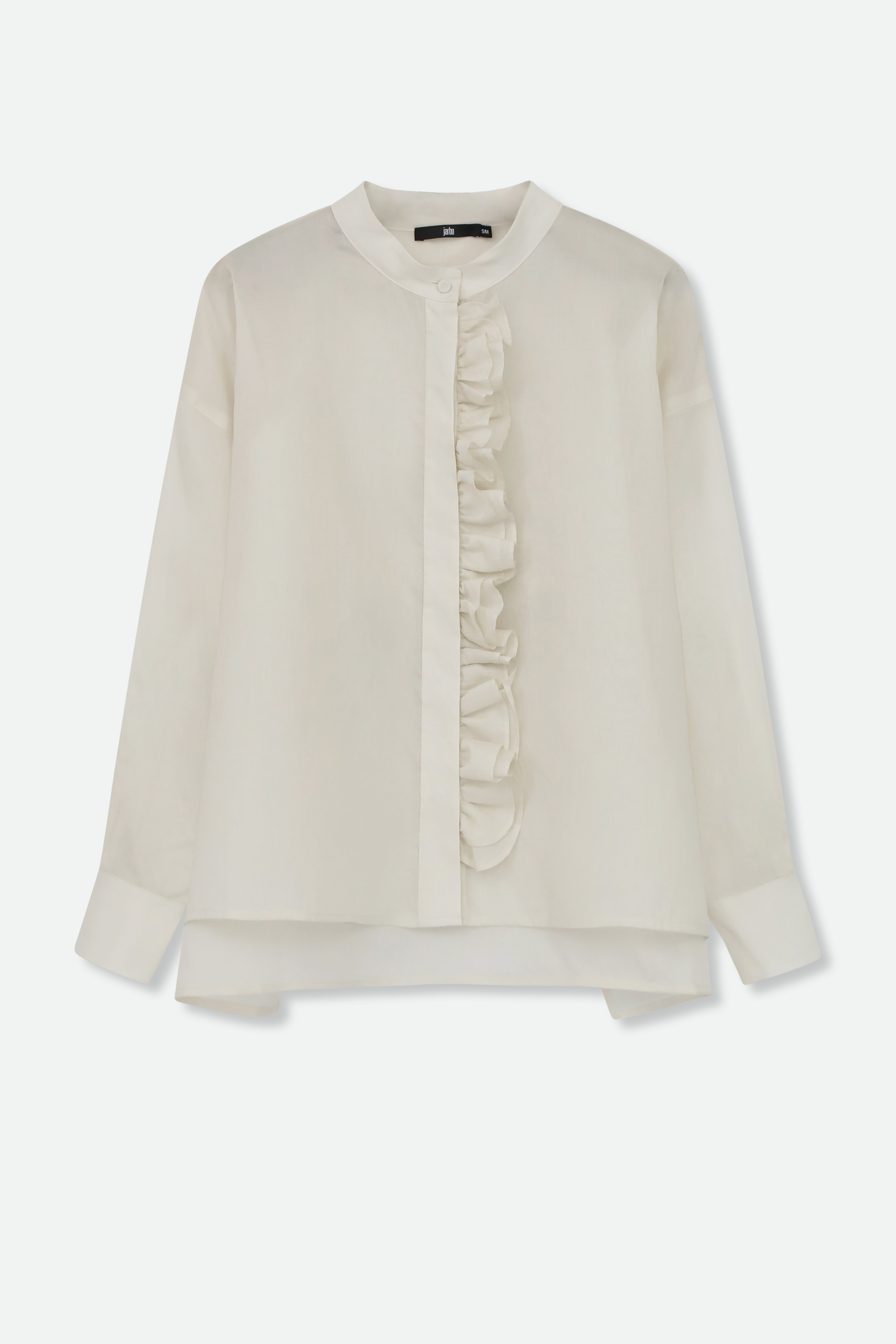 FLEUR RUFFLE SHIRT IN ITALIAN COTTON ORGANZA - Jarbo