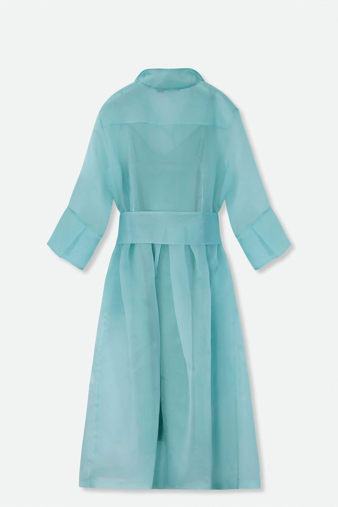 GABRIELLE DRESS IN SILK ORGANZA AQUAMARINE - Jarbo