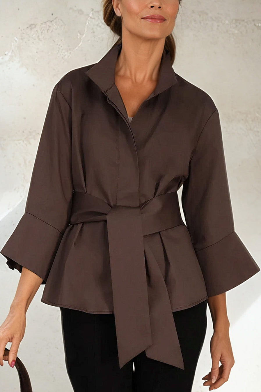 GABRIELLE SHIRT IN ITALIAN COTTON STRETCH