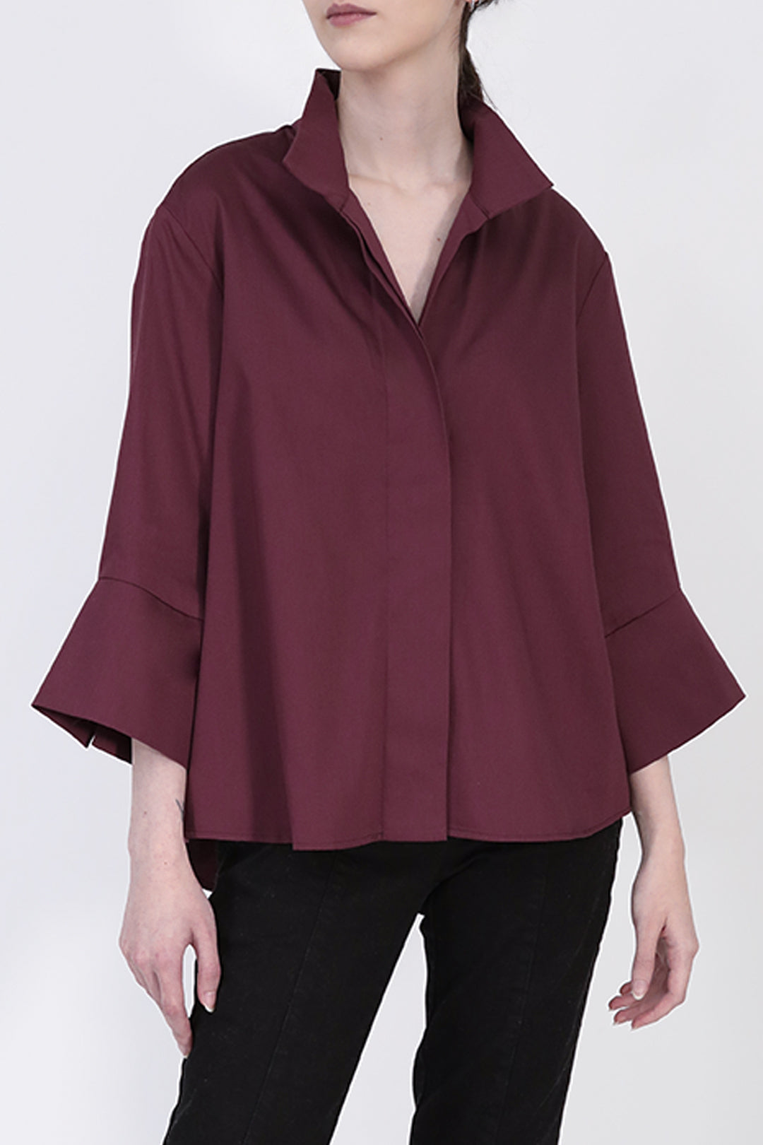 GABRIELLE SHIRT IN ITALIAN COTTON STRETCH