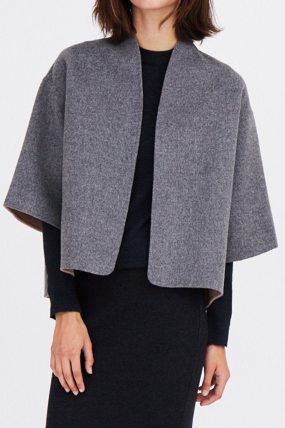 HEIDI JACKET IN TWO - TONE ITALIAN WOOL - Jarbo