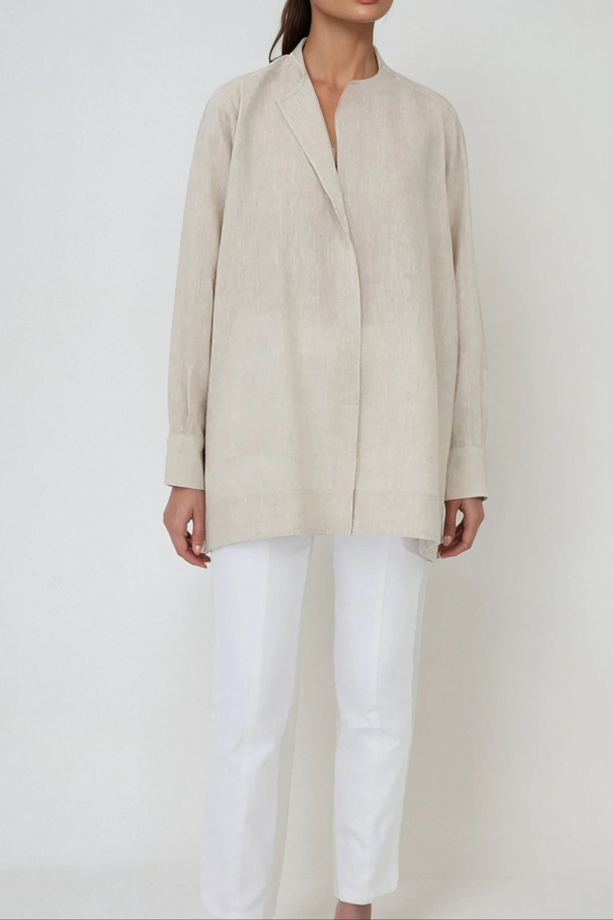 ILONA SHIRT IN PREMIUM ITALIAN LINEN FLAX - Jarbo