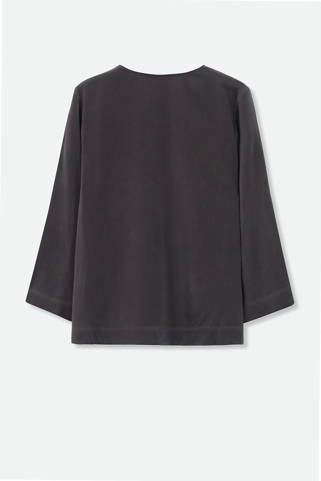INES V-NECK TUNIC IN GARMENT DYED SILK CHARMEUSE - Jarbo