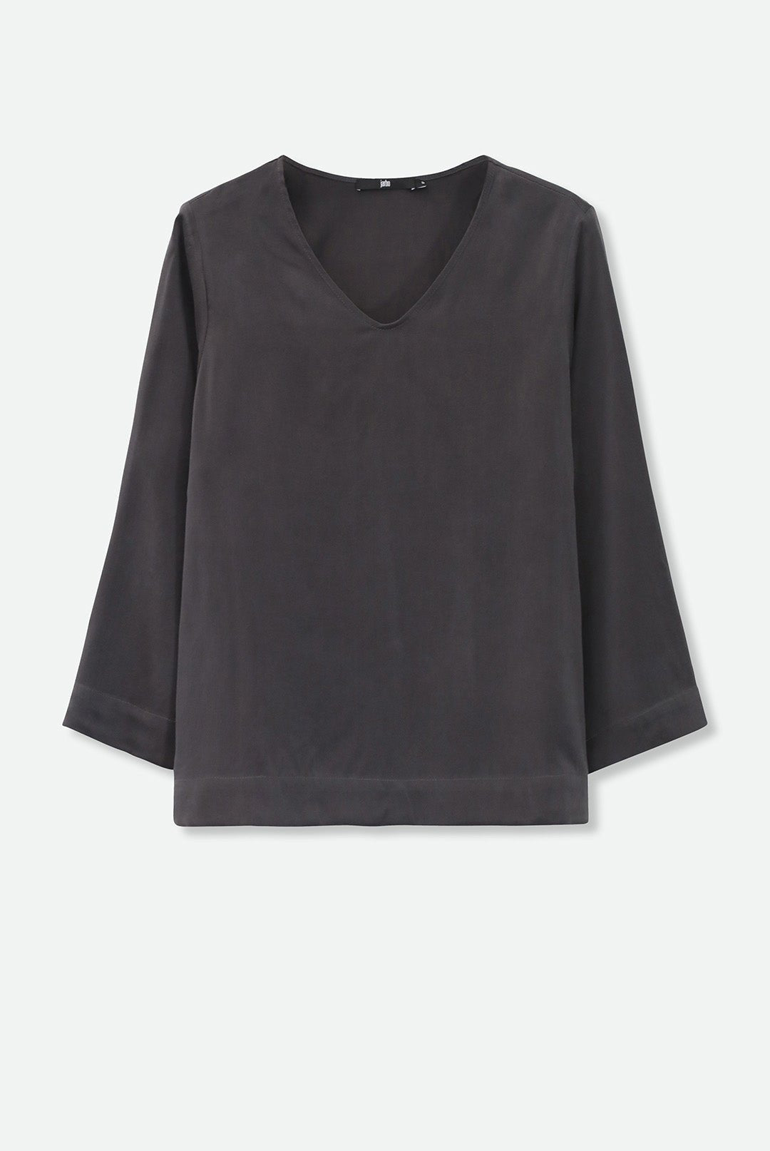 INES V-NECK TUNIC IN GARMENT DYED SILK CHARMEUSE - Jarbo