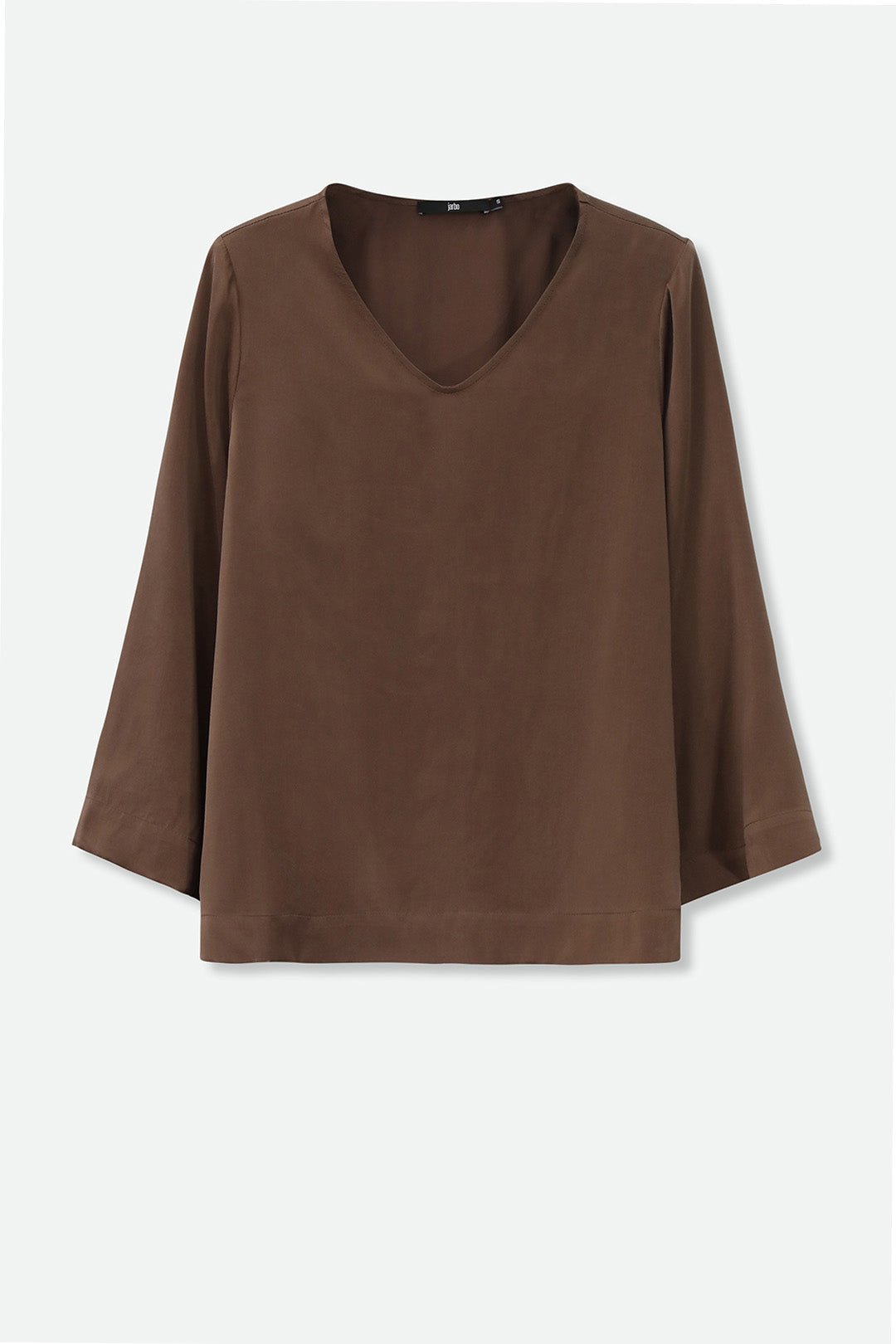 INES V-NECK TUNIC IN GARMENT DYED SILK CHARMEUSE - Jarbo