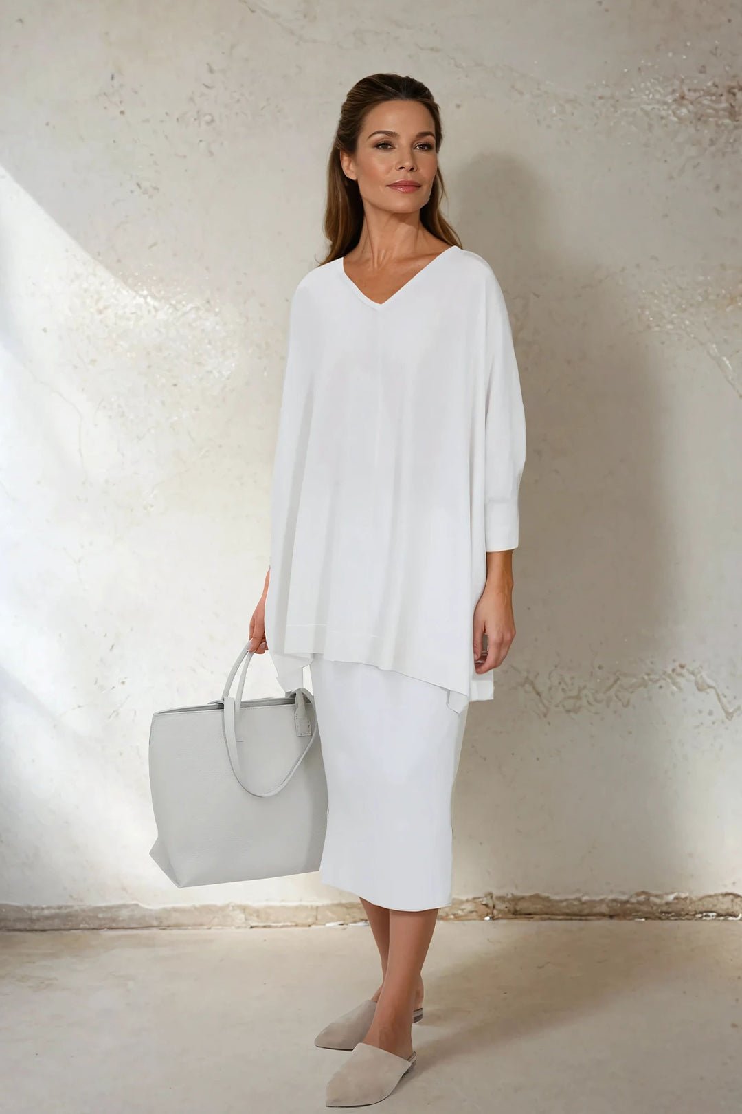 IRINA PONCHO IN KNIT PIMA COTTON STRETCH - Jarbo