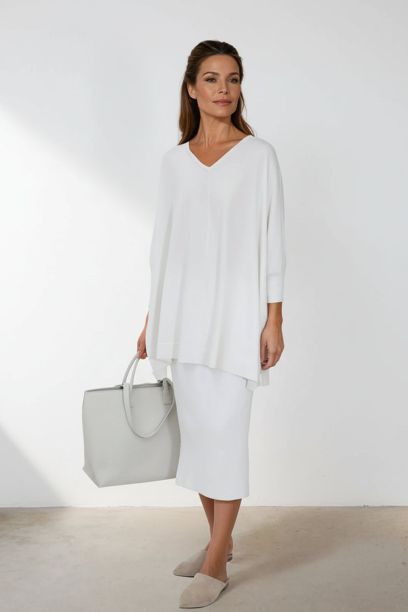 IRINA PONCHO IN KNIT PIMA COTTON STRETCH - Jarbo