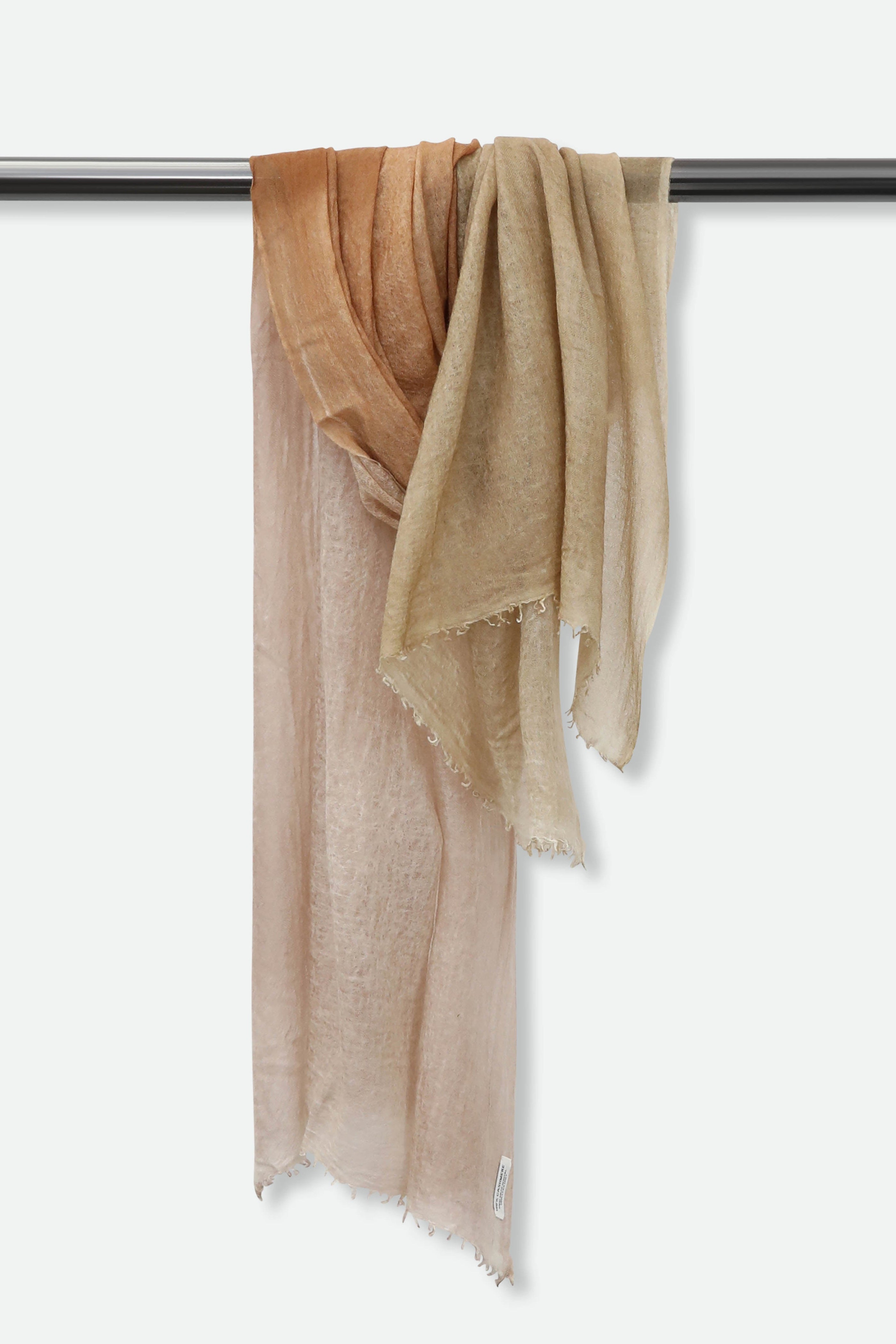 ISCHIA & HAZELNUT SCARF IN HAND DYED CASHMERE - Jarbo