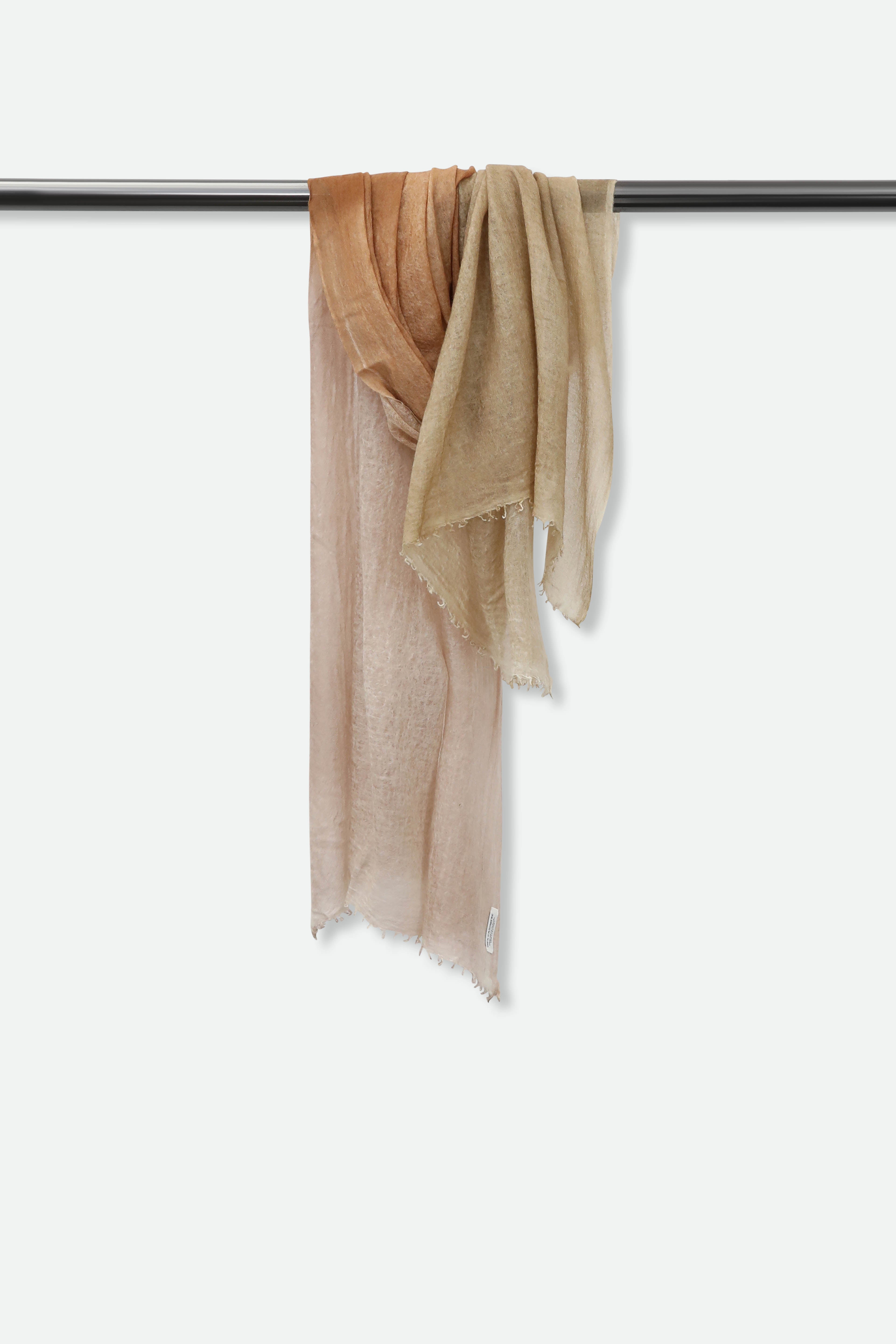 ISCHIA & HAZELNUT SCARF IN HAND DYED CASHMERE - Jarbo