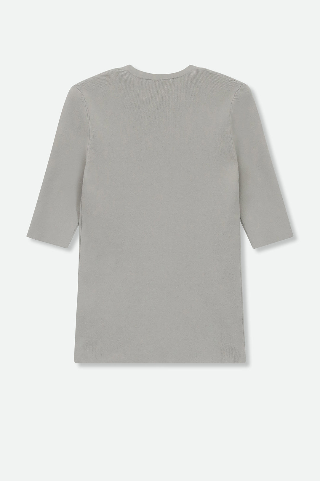 ELBOW SLEEVE V-NECK IN ITALIAN COTTON KNIT