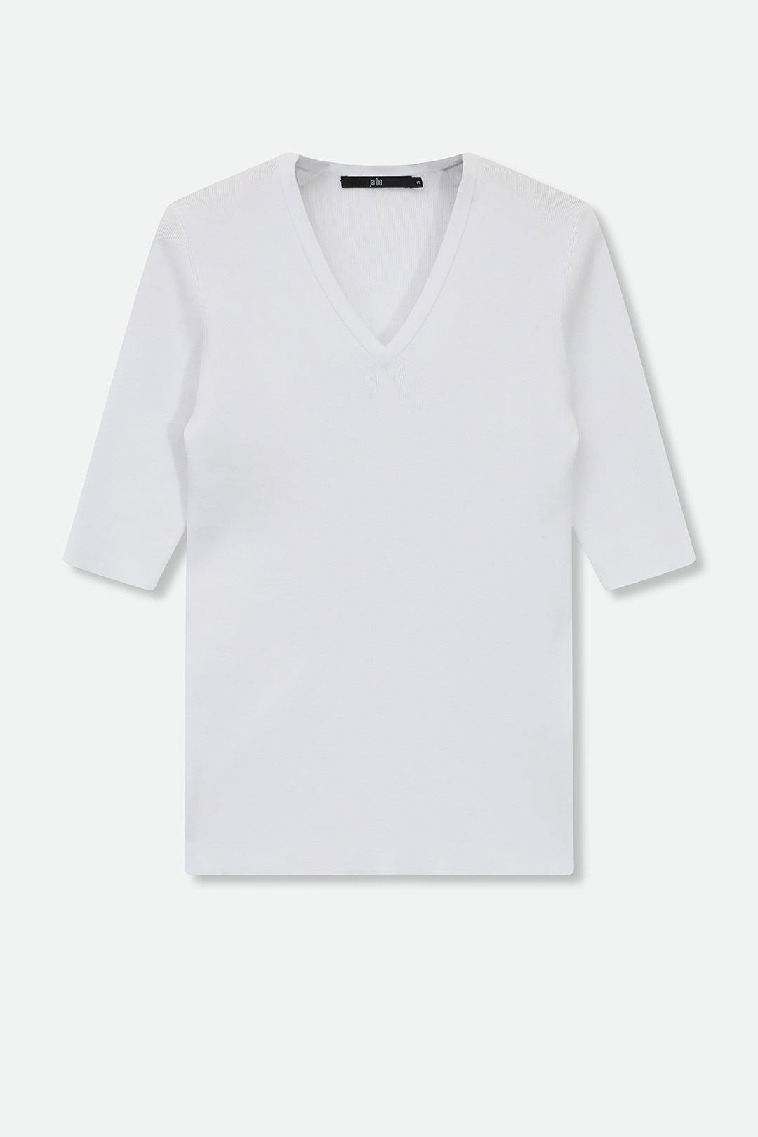 ITALIAN COTTON ELBOW SLEEVE V NECK - Jarbo