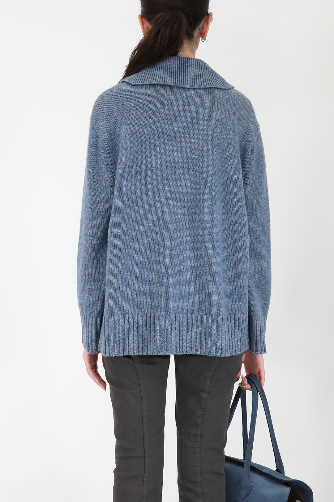 ROUEN POLO NECK SWEATER IN CASHMERE MERINO 4 PLY KNIT