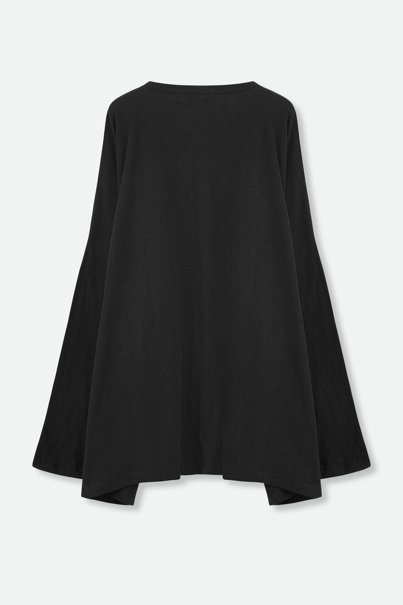 OVERSIZE KARO TOP IN SLUB COTTON BLACK
