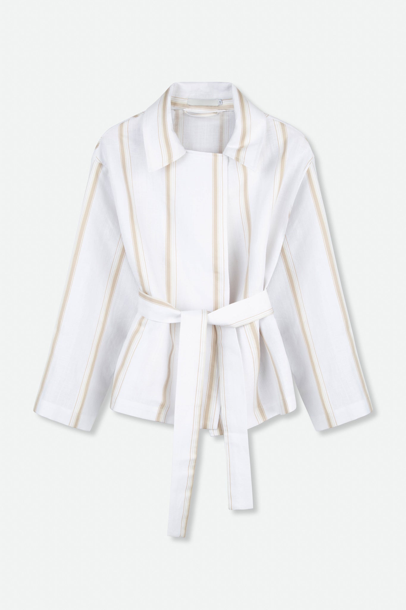KIMBERLY TIED JACKET IN LINEN-COTTON - Jarbo