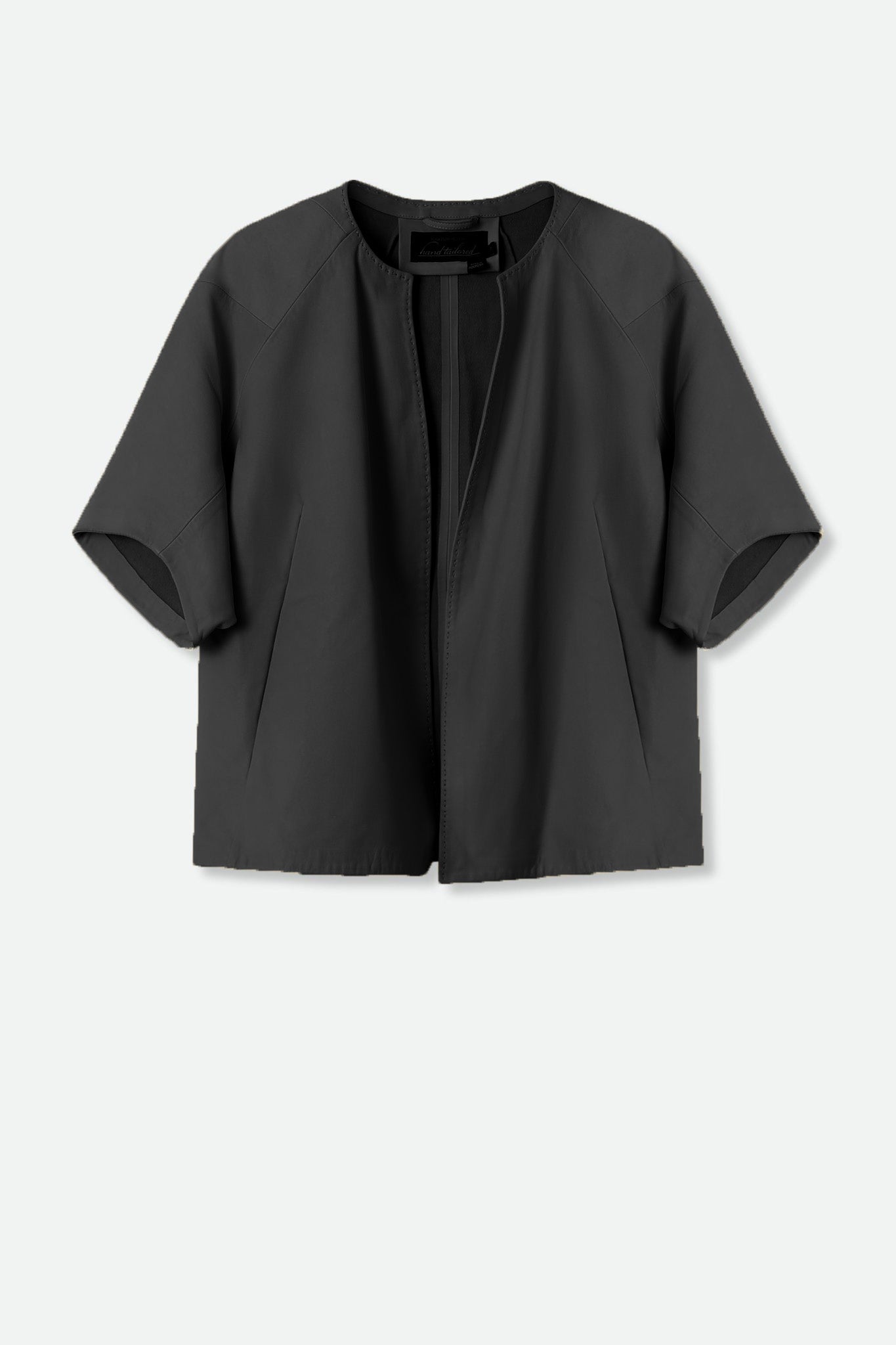 KIMI CROPPED KIMONO TIE JACKET IN ITALIAN LEATHER