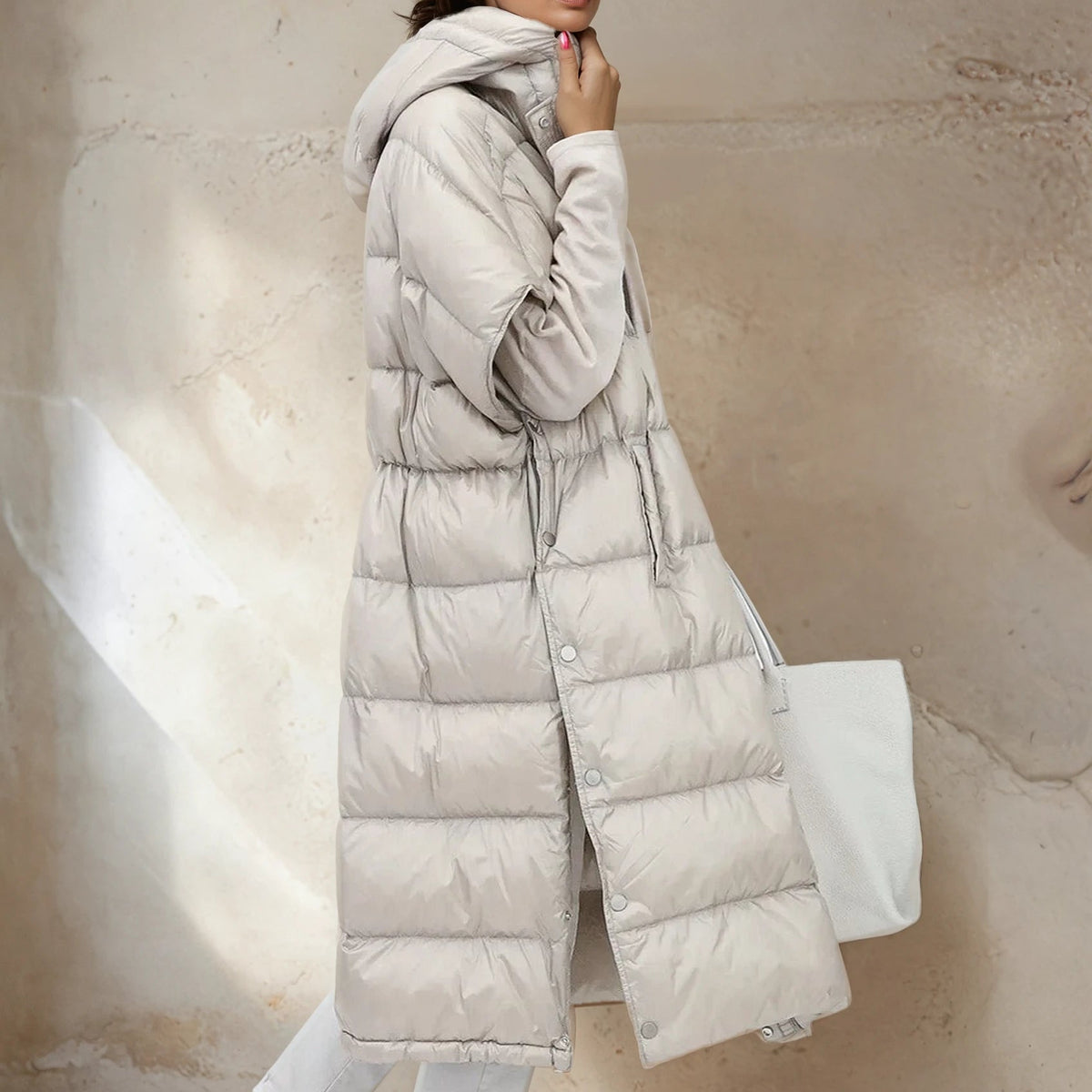 GPCB-601 Light Duck Coat Beige×White | gypsohila