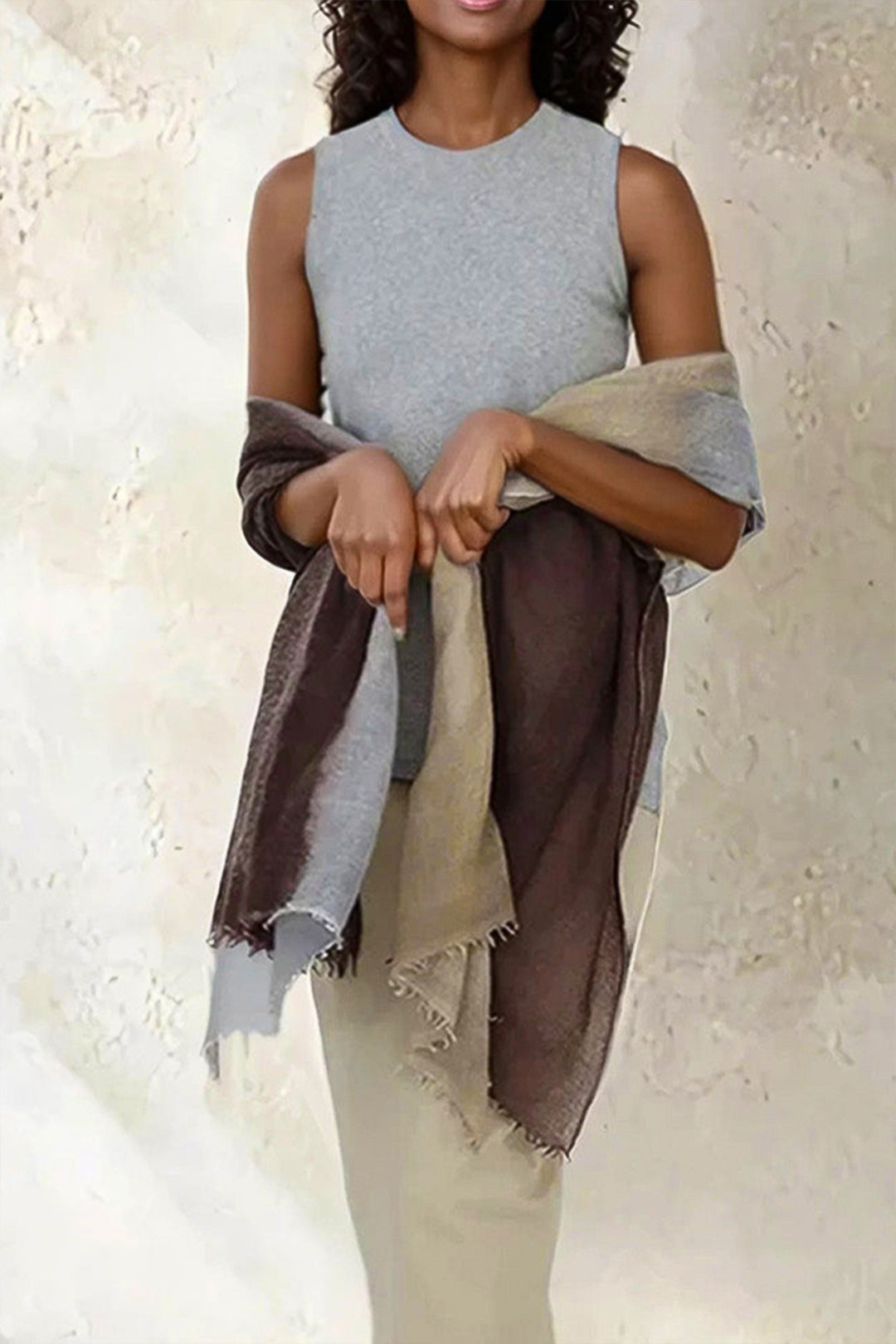 MUSCLE TANK IN HEATHERED PIMA STRETCH