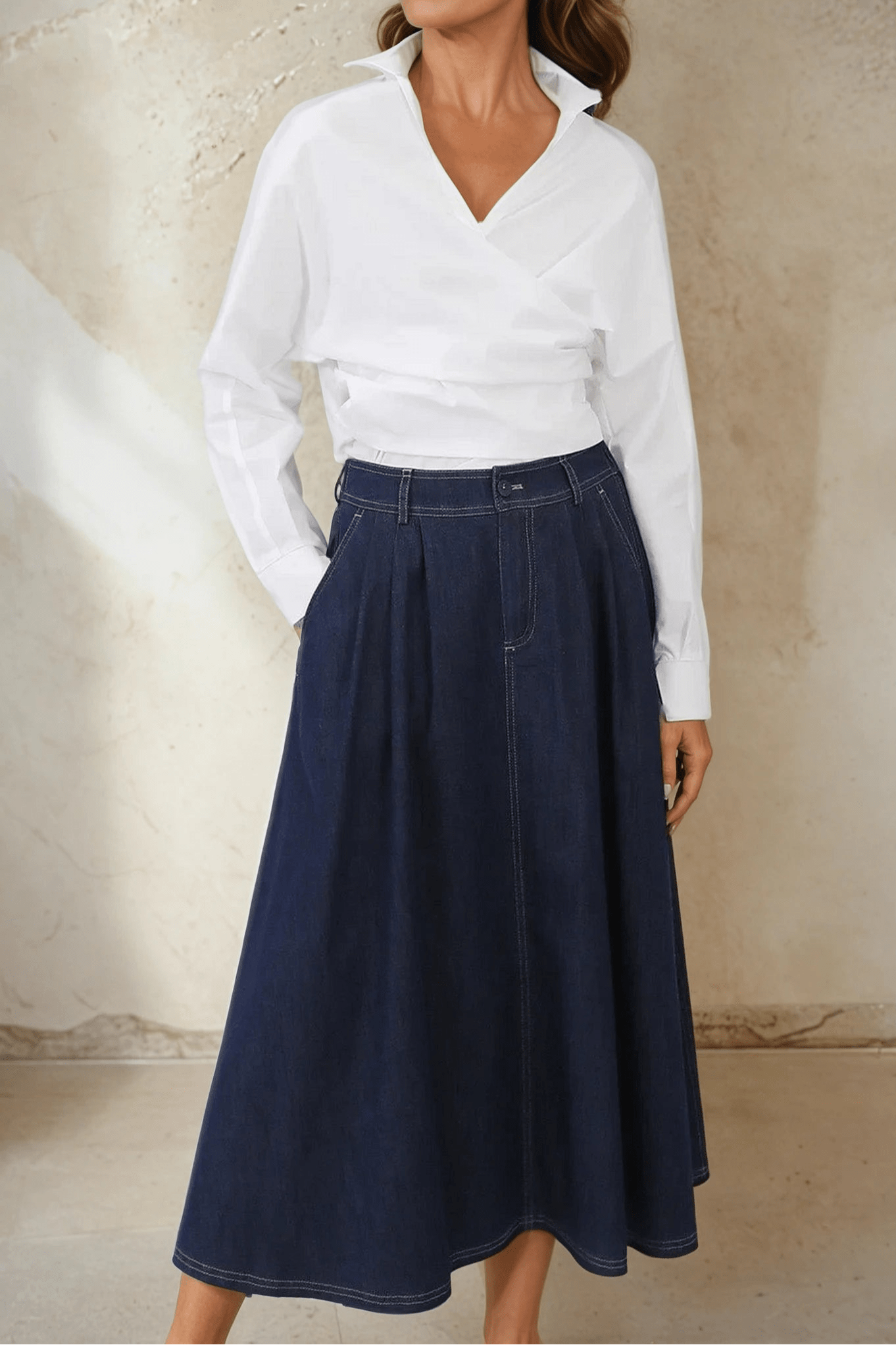 LEA SKIRT IN ITALIAN DENIM - Jarbo