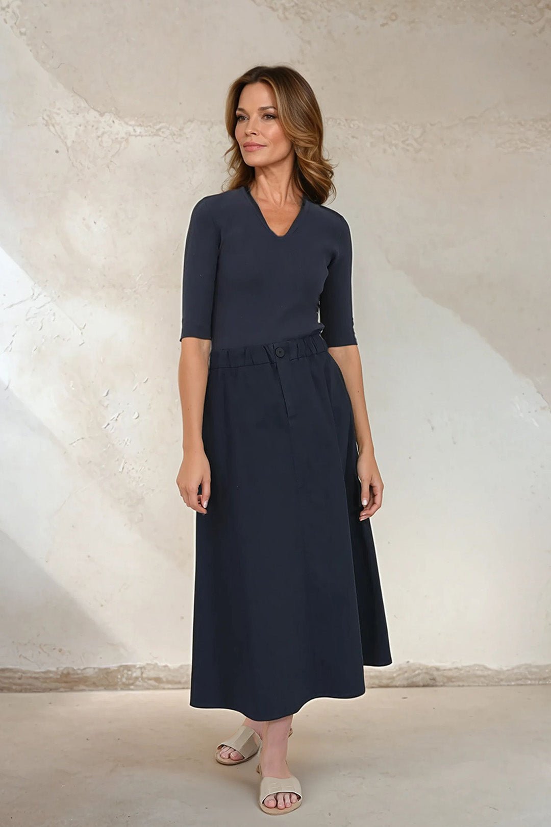 LEONE SKIRT IN GARMENT DYED ITALIAN COTTON - Jarbo