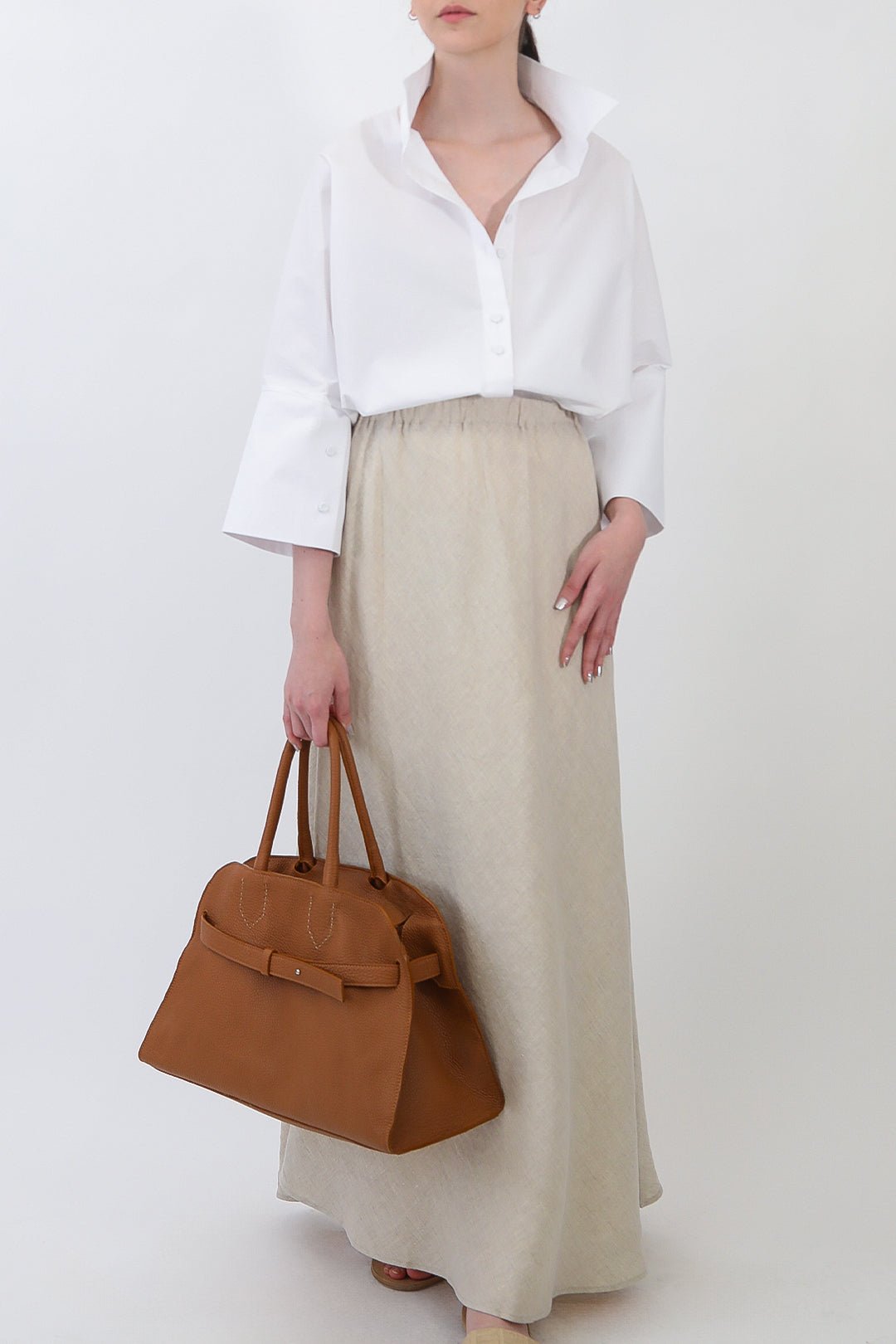 LEONORA BIAS SKIRT IN ITALIAN LINEN - Jarbo