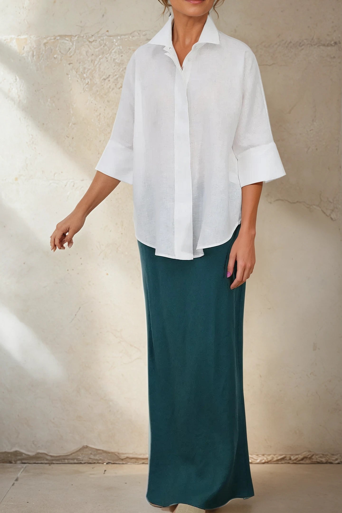 LEONORA BIAS SKIRT IN ITALIAN LINEN - Jarbo