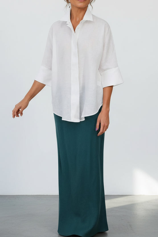 LEONORA BIAS SKIRT IN ITALIAN LINEN - Jarbo