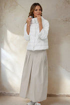 LILOU PLEATED SKIRT IN ITALIAN POPLIN STRETCH